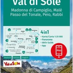 Kompass Wanderkarte 119 Val WO Sole, Madonna WO Campiglio, Malè, Passo Del Tonale, Peio, Rabbi