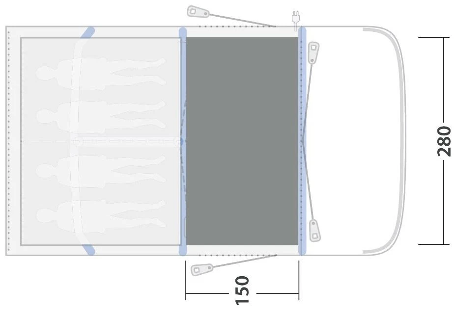 Outwell Hayward Lake 4ATC Flat Woven Carpet Black-Grey – Bild 3