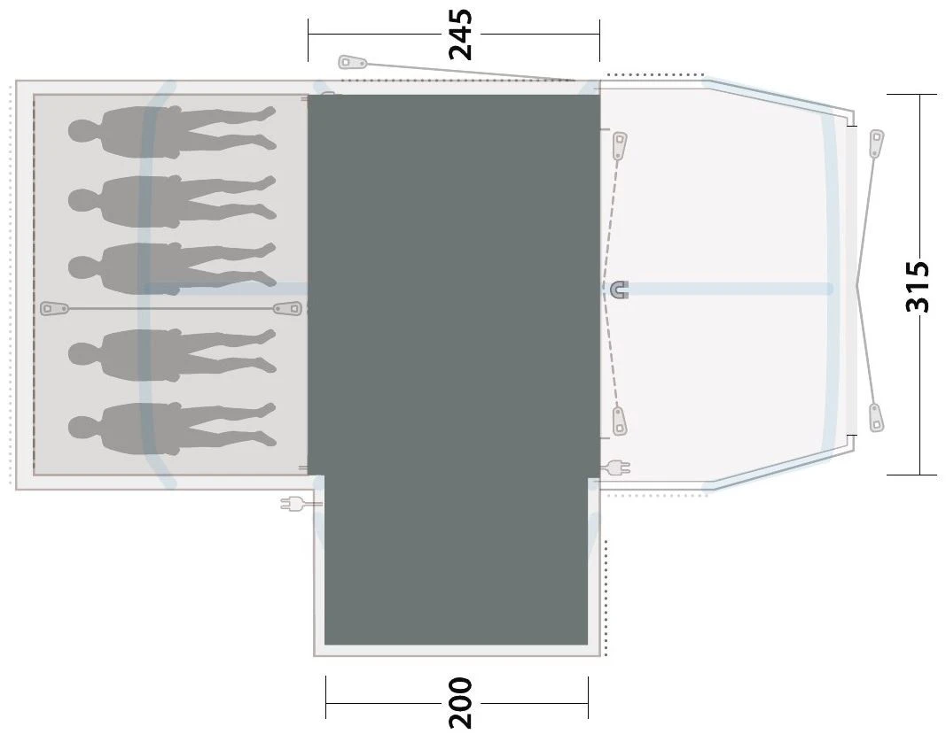 Outwell Mountain Lake 5ATC Flat Woven Carpet Grey â Bild 4