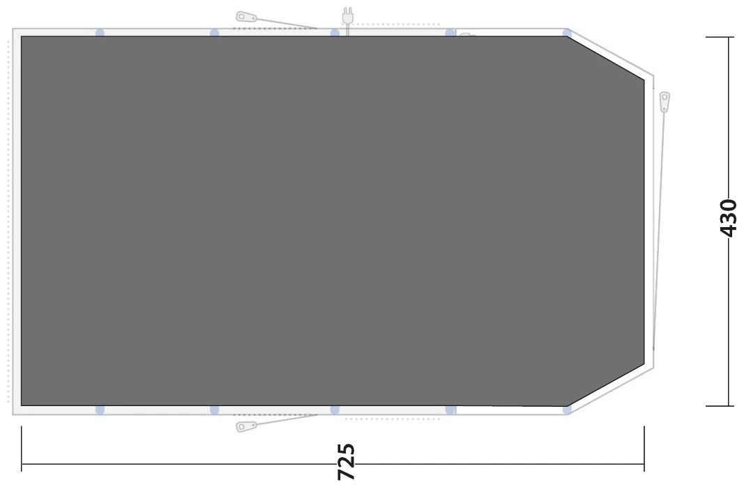 Outwell Queensdale 8PA Footprint Mit Integrated Toggle Up Front Black-Grey – Bild 3