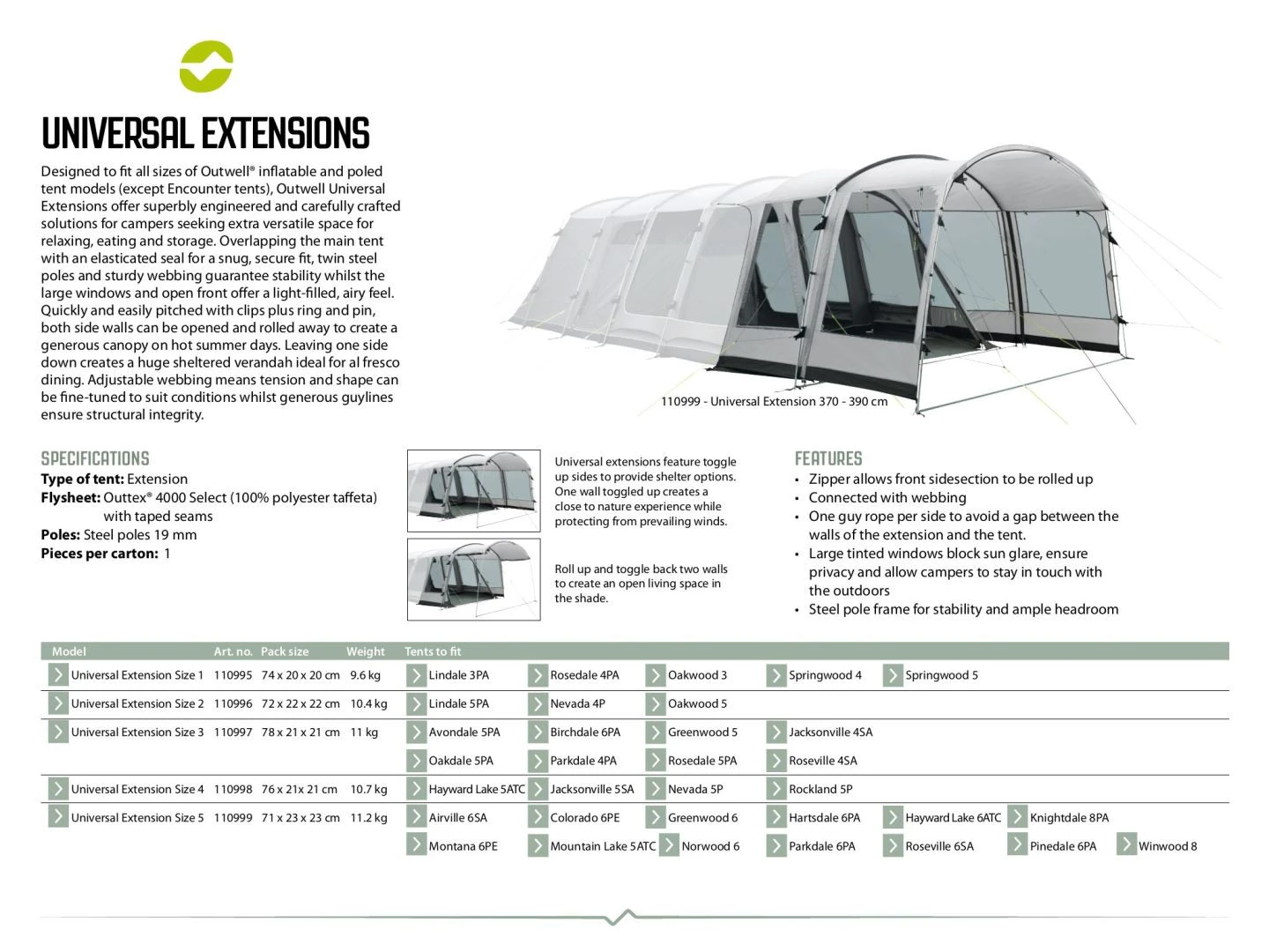 Outwell Universal Extension Size 4 â Bild 3