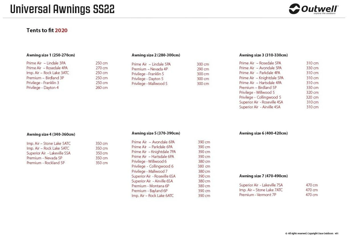 Outwell Universal Markise Size 1 Black-Grey – Bild 5