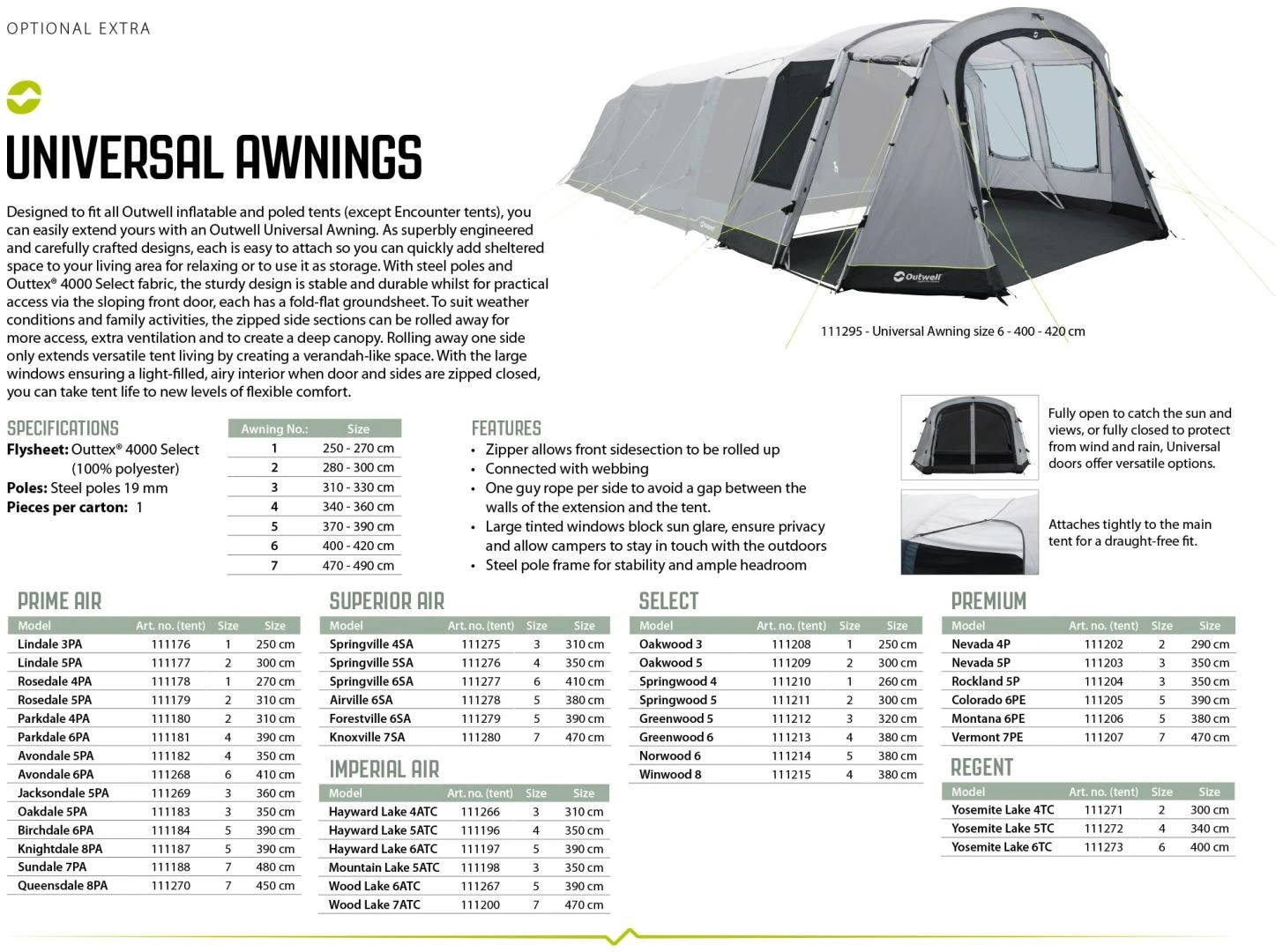 Outwell Universal Markise Size 4 Grey – Bild 12