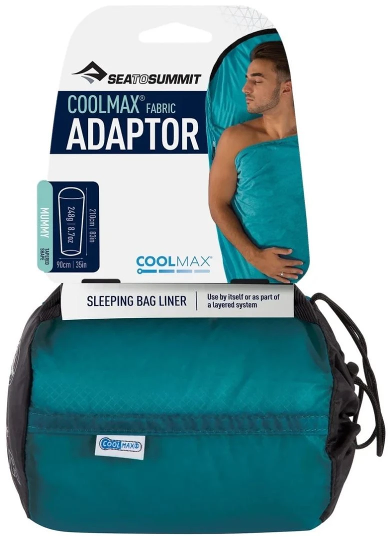 Sea To Summit Adaptor Coolmax Mummy Liner Aqua – Bild 2